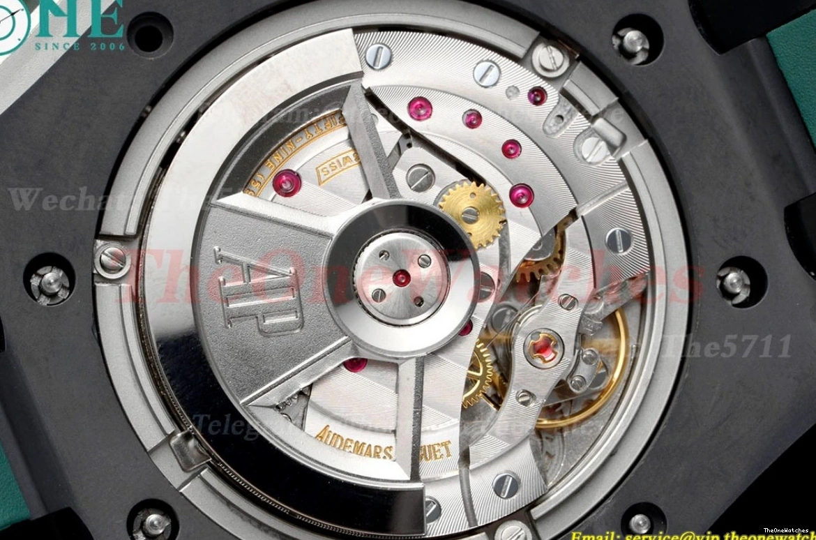 Royal Ceramic Oak Offshore RU 2020 44mm RSF A3126 Dial Green 0430